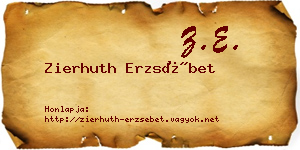 Zierhuth Erzsébet névjegykártya