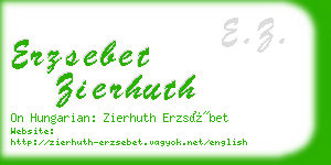 erzsebet zierhuth business card